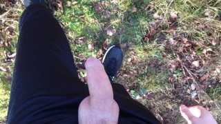 Jerking my dick and cumming in public - hd