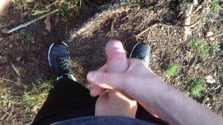 Jerking my dick and cumming in public - hd