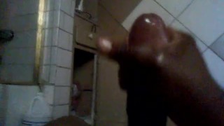 stroking my huge cock