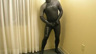 horny gasmasked frogman getting ready for covert action