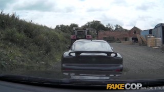 Fake Cop Boy racer gets involved in outdoor threesome