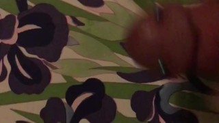 Jerking my pierced cock with a big load