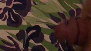 Jerking my pierced cock with a big load