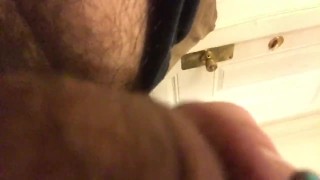 Me cleaning of my piercings and showing off my cock