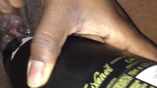Black Champagne Bottle in Creamie Pussy