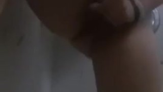 Jade fingering her little butt and pussy in the shower