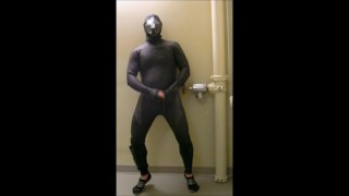 frogman jerkoff in hotel stairway