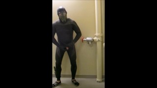frogman jerkoff in hotel stairway
