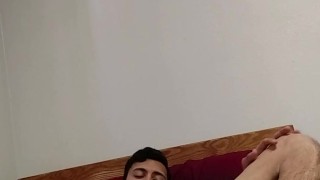 College Twink Cums on chest