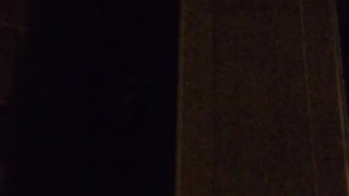 Public jack-off outside apartment