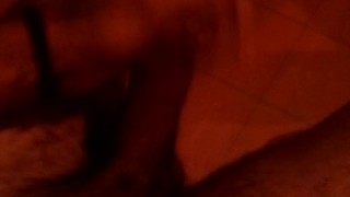 Morning masturbation with cum everywhere
