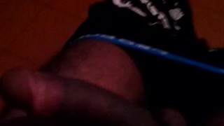 Morning masturbation with cum everywhere