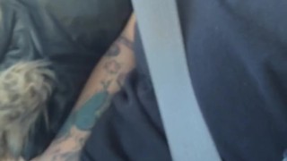 Fucking herself in passenger seat