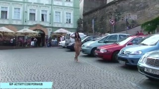 Sweet Victoria has fun on public streets