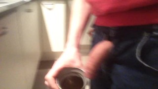 Pissing in a cup for when i get thirsty on my work