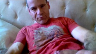 Shooting a big load all over my t-shirt