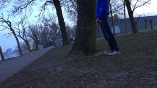 This boy love to pee in public place