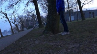 This boy love to pee in public place