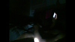 a black guy fucking and taking off for the woman thats whiching this video