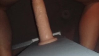 Riding my thick 8" dildo