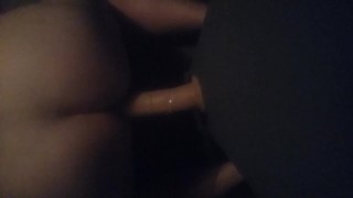 Part 2 Riding my thick 8" dildo and intense orgasm. shooting my load