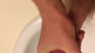 Solo jerking while the wife's away