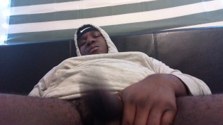 Teen strokes BBC until he cums