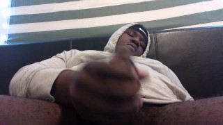 Teen strokes BBC until he cums