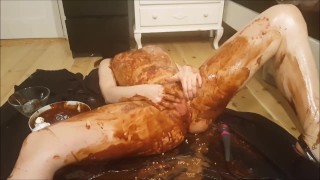 Making Myself into a Birthday Cake with Chocolate and Candles