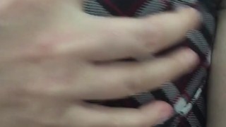 So horny had to squeeze my tits