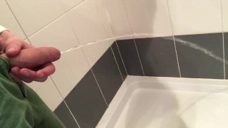pissing in shower with my smelly dick