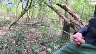 I sit on a tree, take my dick out, and started pissing