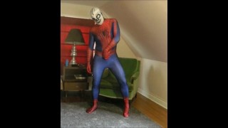 Spiderman wearing a skeleton lucha libre wrestling mask