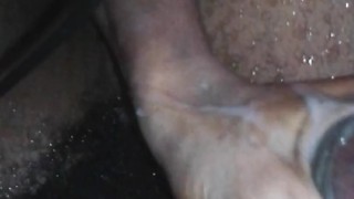 Cum on shoulder after hours of jacking