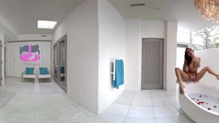 VR Bangers - [360°VR] Hot Brazilian Chick Rubbing her WET PUSSY in The Tub