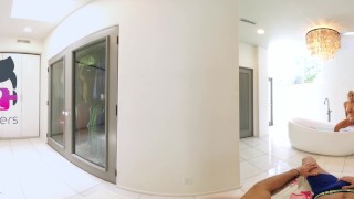VR Bangers - [360°VR] Blonde Alix Lynx cought by boyfriend masturbating