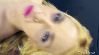 Cute blonde spinner fucked by a burly older guy