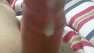 Guy bursts thick cumshot