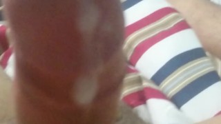 Guy bursts thick cumshot