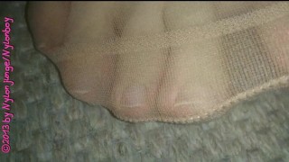 My Horny Nylon Feet at the Ground