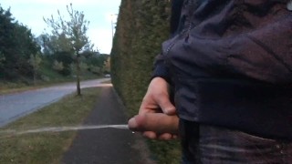 sometimes it is risky to pull out your dick and piss