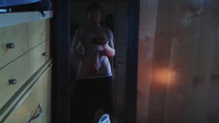 bouncing balls as i jerk in refelction: NO CUM, just balls