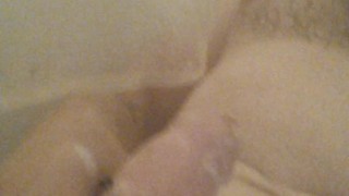 Sir-Kink playing with his limp soapy pierced dick!!!