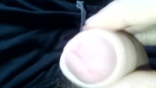 Slowly Masturbating Hairy Uncircumcised Cock Till It Cums