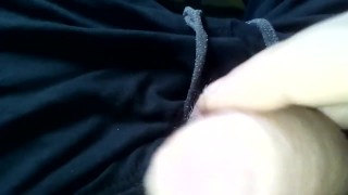 Slowly Masturbating Hairy Uncircumcised Cock Till It Cums