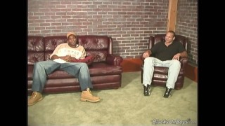 Black men sharing a latino dude