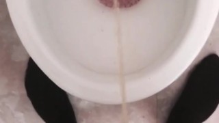 Uncut English chav pissing