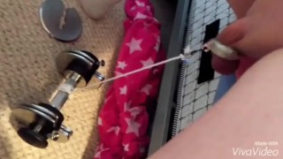 Lifting weights with my balls