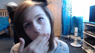 horny kitten sucks feet and dildo 4 you