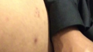 Stroking my BBC in public bathroom at Work!